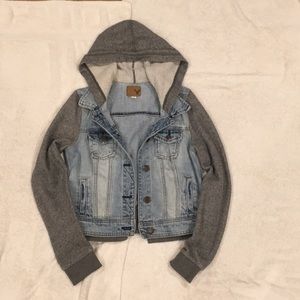 Denim jacket with hood
